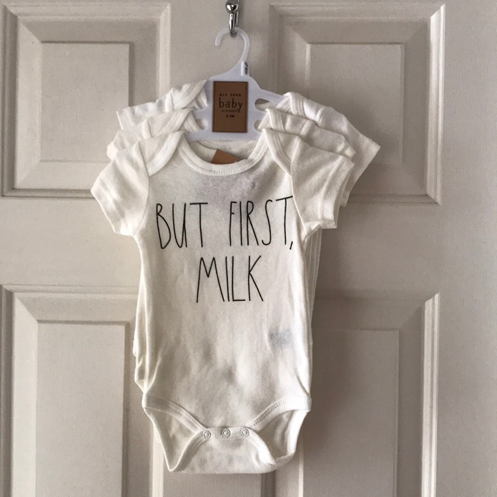 Rae Dunn Baby Onsies 3 pc Set NWT